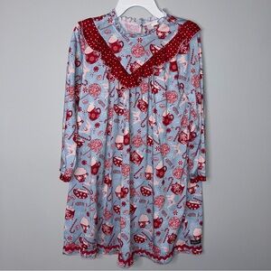 Matilda Jane Red and Blue Kids Pajama Nightgown Girls 10